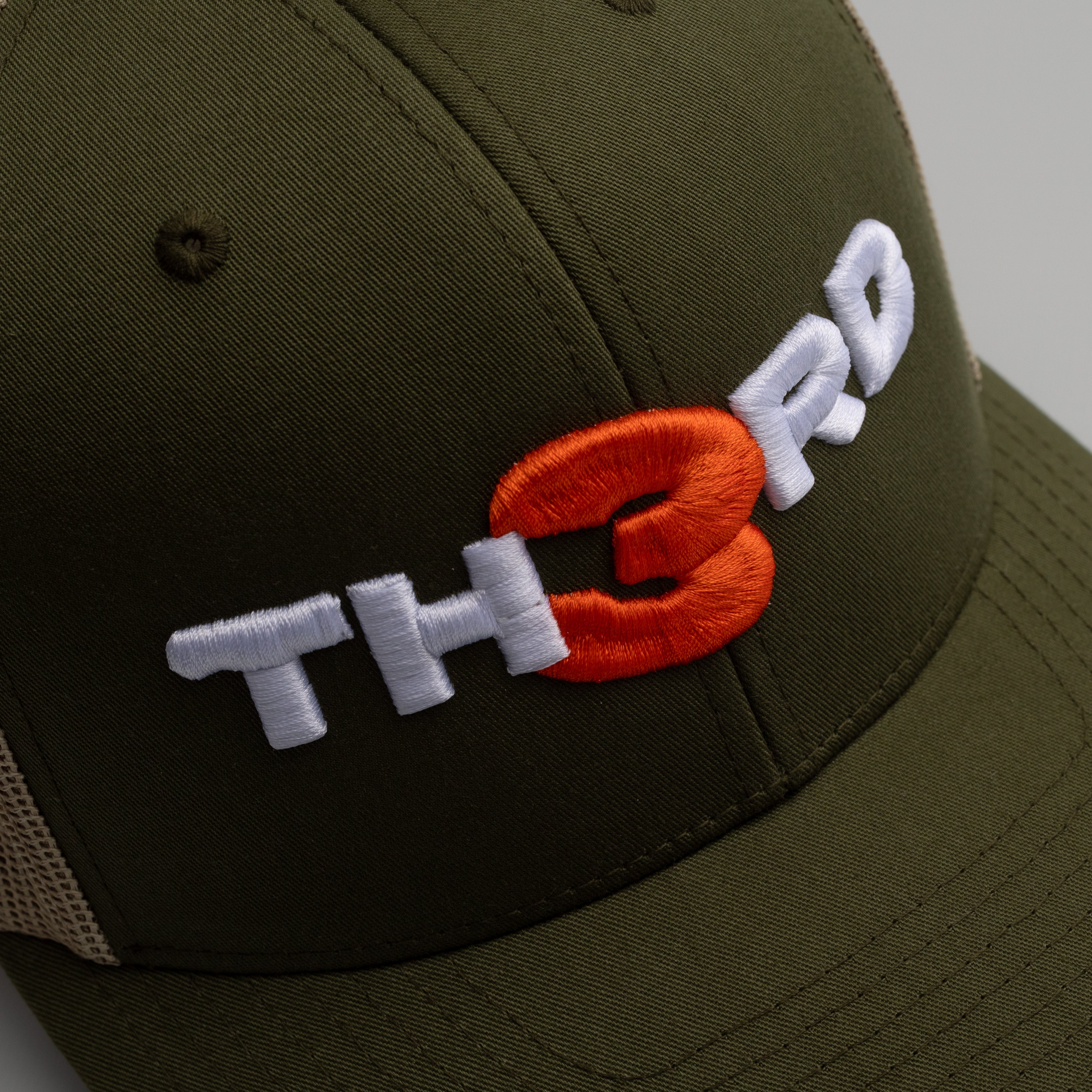 Khaki/ Orange Trucker Cap