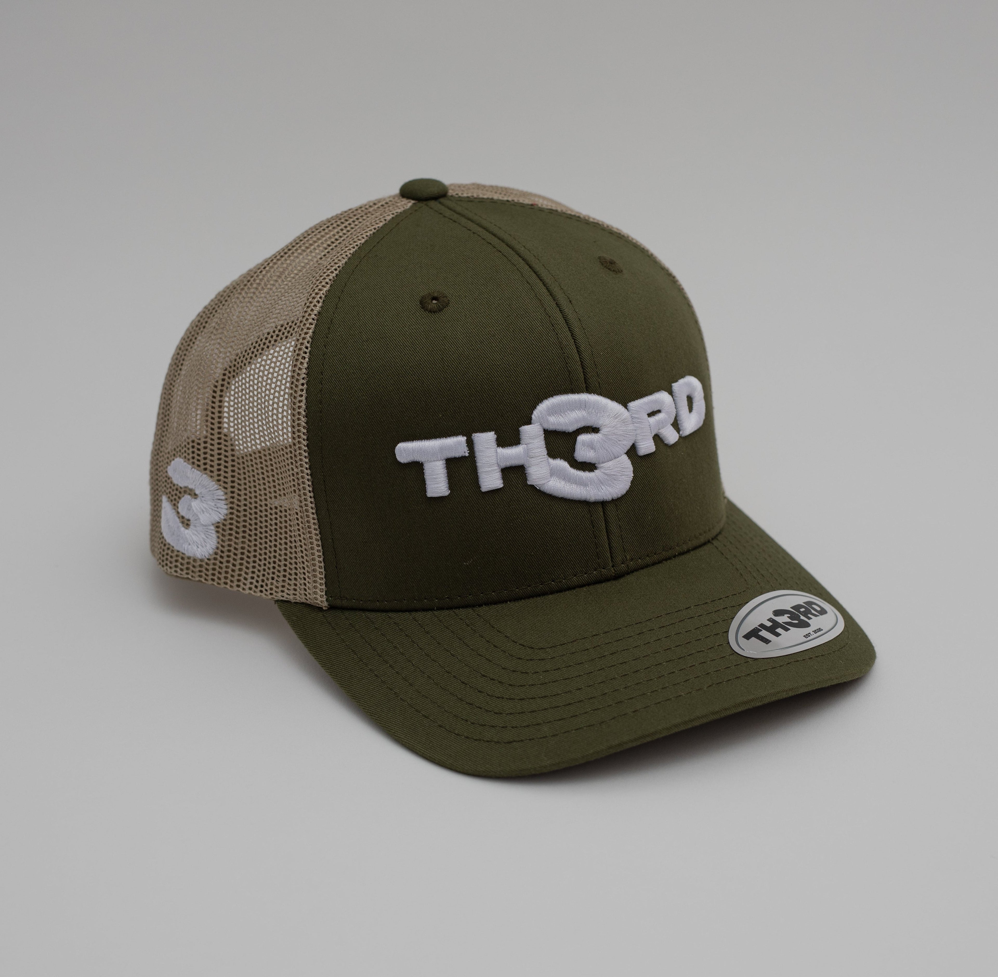 Khaki/ White Trucker Cap
